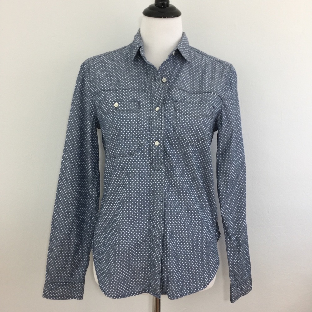 GAP 1969 Indigo Polka Dot Buttondown